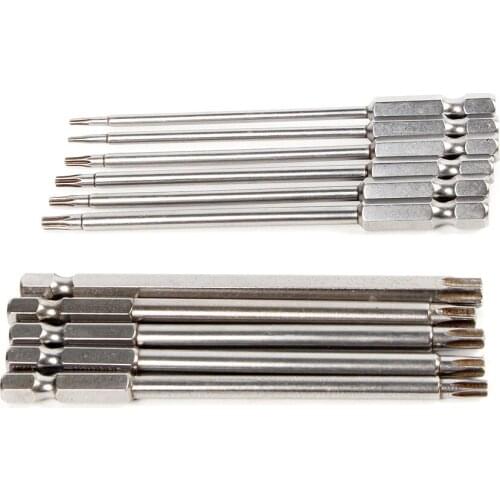 HOEN 11pcs/set 100mm Bits Set Sturdy Chrome Vanadium Steel Screwdriver Bit Head Set Torx Hex Tri-Wing Spanner Cross-head Bits