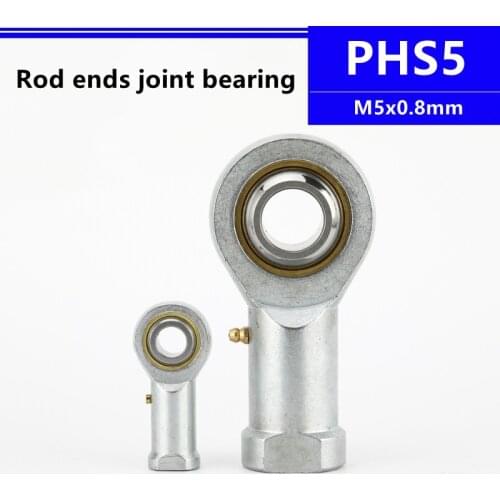 20Pcs/100Pcs PHS5 M5x0.8mm Fish Eye Rod End Joint Bearing Rod Ends Plain Bearings With Oil Nozzle Inner Thread