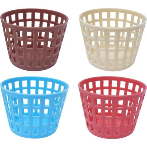 Dollhouse Storage Basket Mini Dirty Clothes Basket Vegetable Basket Household Food Basket Model for Dollhouse Bedroom Furniture