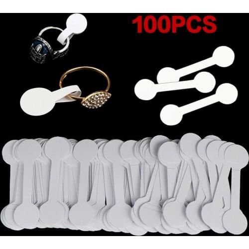 Round Blank Jewelry Labels String Cord Price Tags Portable 100pcs Ring Necklace Paper Self Adhesive Display Accessories