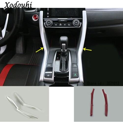 Car Cover ABS Chrome Interior Middle Front Shift Stall Paddle Cup Lamp Trim Hoods For Honda Civic 10th Sedan 2016 2017 2018