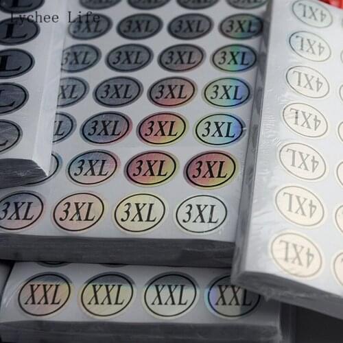 Lychee Life 280Pcs Reflective Paper Sticker Labels 2.4cm For Clothing Adhesive Printed Tag For Clothes Tags Diy Home Decoration