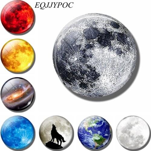 Galaxy planet refrigerator magnets Nebula Earth Full moon fridge magnet decor Universe Magnet message board refrigerator sticker