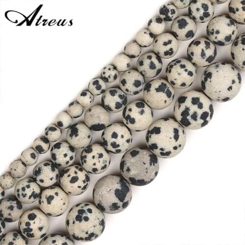 Speckled Stone Frosted 4-10mm Matte Fashion Atreus New Natural Stone Round Beads For Jewelry Making Suitable For Men Or Women