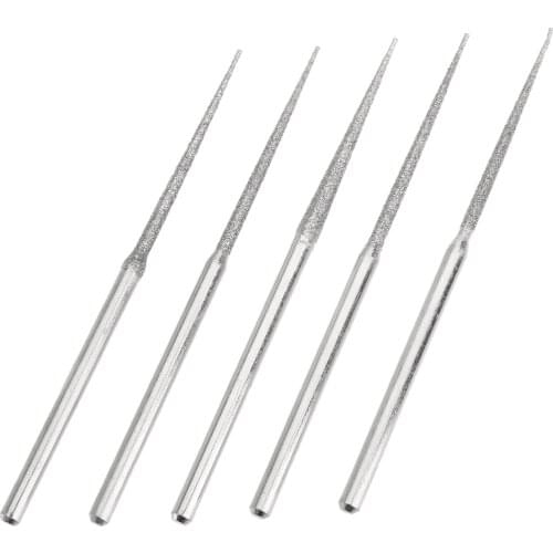 5Pcs L-fine Tip Dremel Accessory Needle Mini Drill Diamond Grinding Coated Head 3mm Shank Bur Bit Rotary Tool Lengthened Burrs