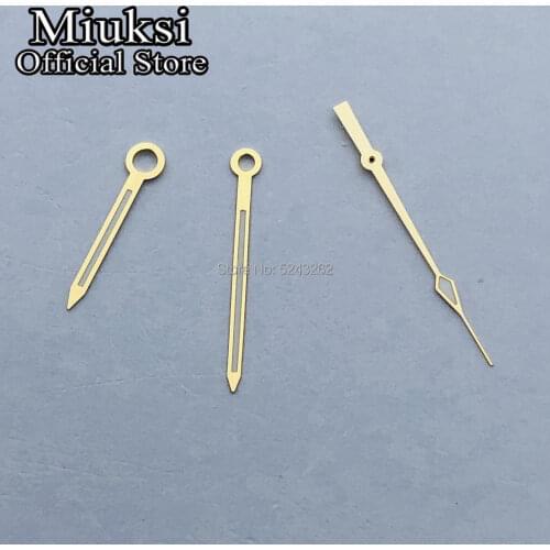 Miuksi gold watch hands green luminous hands fit Miyota 8215 8205 821A Mingzhu DG 2813 3804 Seagull 1612 movement