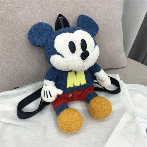 Disney children boy girl female cartoon Mickey Mouse plush bag shoulder bag student casual fashion messenger backpack
