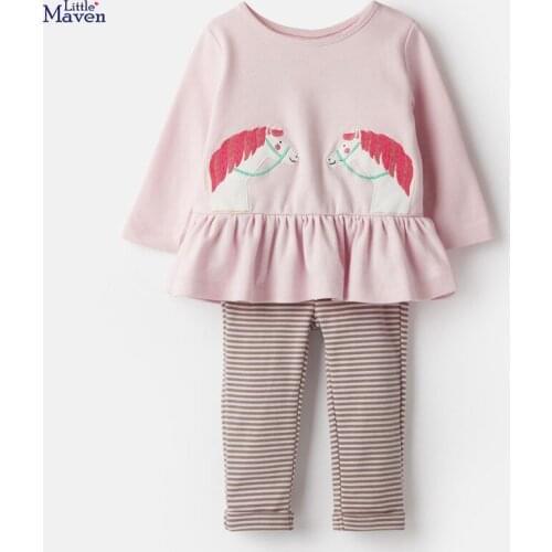 Cartoon Horse Lovely Baby Girl Clothes Children Clothing Autumn Embroidery Knitting Long Sleeve Girls Clothing