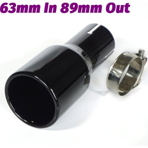 1PC Black Car Exhaust Tip Tail Pipe Full Baking paint Muffler Nozzle Stainless steel 2.5" Inlet 3.5" Outlet