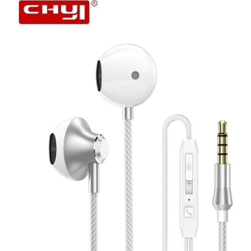 Semi In-ear Earphone 3.5mm Hands Free Earbuds With Microphone Wire Control Headset Stereo Earphones For Huawei Phone Iphone5 PC