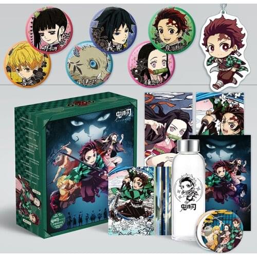 2019 New Demon Slayer Kimetsu no Yaiba Anime Water Cup Gift Box Postcards, Badges, Posters Fans Collection Gift Anime Around