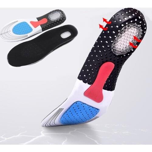 Cuttable Silicone Shoe Insoles Free Size Men Women Orthotic Arch Support Sport Shoe Pad Soft Running Insert Cushion