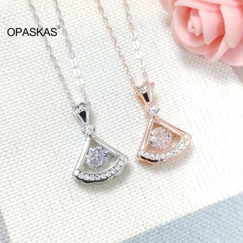 Sterling Silver Sector Pendant Necklace for Women Elegant Stylish Jewelry Gift VL