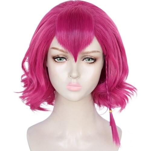 Anime Danganronpa V3 Kazuichi Souda Cosplay hairwear Style Short Shocking Pink Wig+Wig Cap