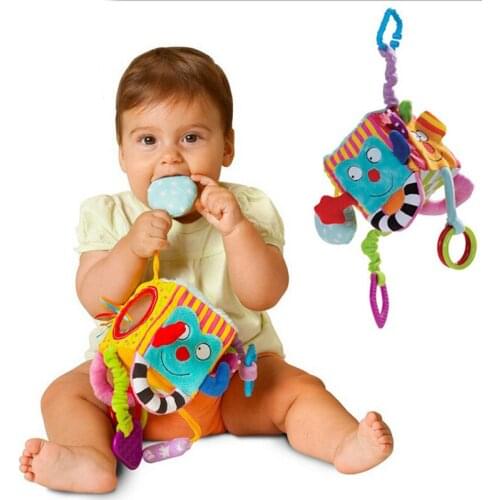 Baby Mobile Rattle Plush Toy Creative Cube Rattles Early Newborn Kids Perception Training Educational Toys Baby 0-12 Months