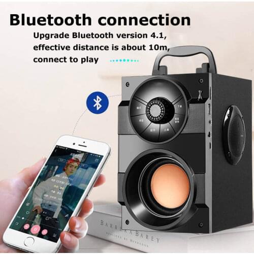 Portable Bluetooth Speaker Heavy Bass Outdoor Big Power Wireless Speakers Subwoofer Support Remote Control FM MIC TF AUX USB
