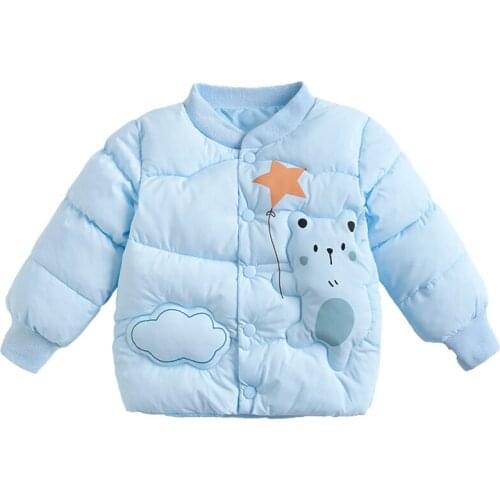 Baby Down Cotton Jacket Winter Kids Girls Boys Light 2021 New Candy Color Cute Cartoon Warm Clothes childrens outerwear Coat