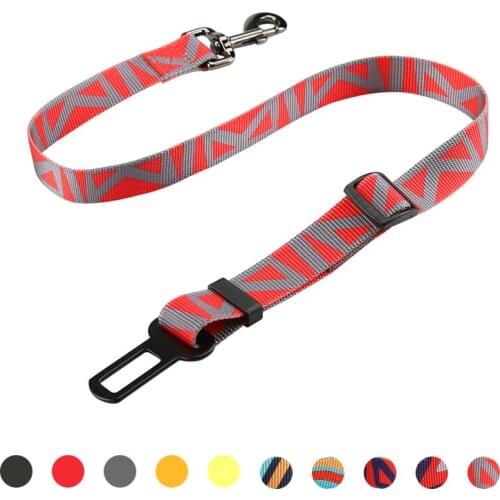 Adjustable Dog Car Seat Belt Nylon Pet Restraints Seat Belts Tether for Vehicle Cat Safety Leads Harness for Small Large Dogs
