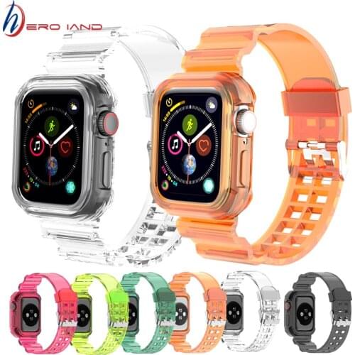Newest Sport Strap for Apple Watch Band Series 6 1 2 3 4 5 silicone Transparent for Iwatch 5 4 Strap 38mm 40mm 42mm 44mm wirst