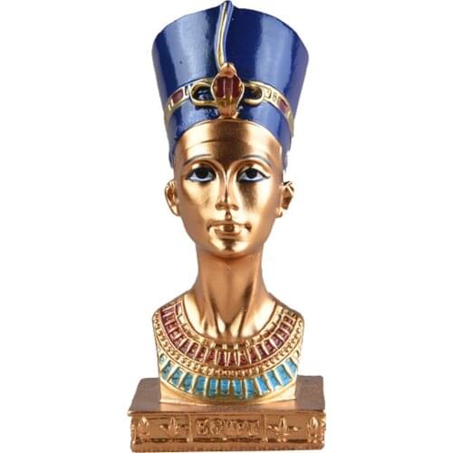 Retro Resin Cleopatra Artificial Egypt Figurine Miniature Ornaments head Portrait Figurine Resin Arts Crafts Egypt Home Decor