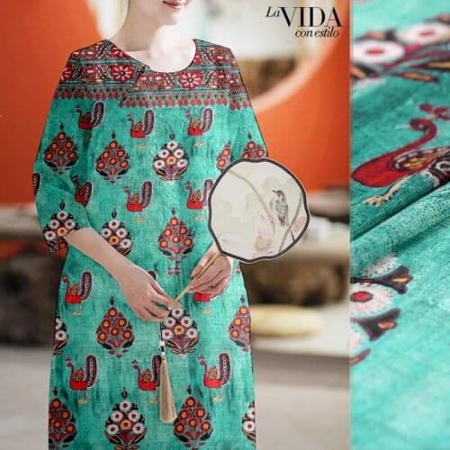 12mm digital printing silk linen fabric 140cm chinese silk fabric cheongsam dress natural linen fabric wholesale silk cloth