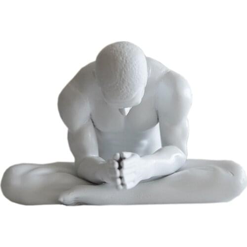 Nude Male Sculpture Body Art Statue Worship Meditator Figurines for Home Decor Living Room Ornaments Resin Craft Friend Gift