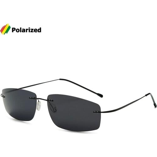 JackJad Ultralight Titanium Polarized Rimless Square Style Sunglasses For Men Driving Brand Design Sun Glasses Oculos De Sol 033