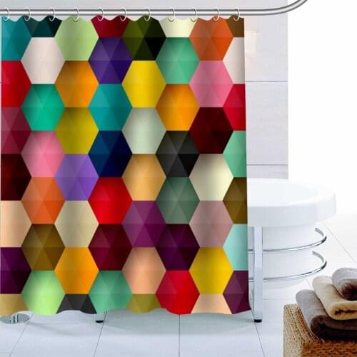 Modern Colorful Shower Curtain Palm Decor Waterproof Polyester Fabric Bath Curtain 180X180cm Eco-friendly Bathroom Curtain