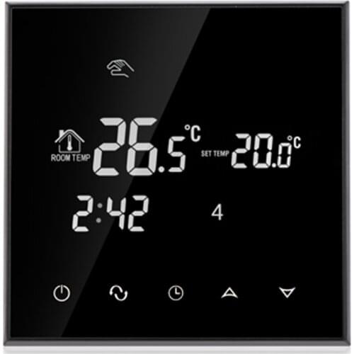 EU Touch Screen floor heating thermostat temperature sensor with valve control