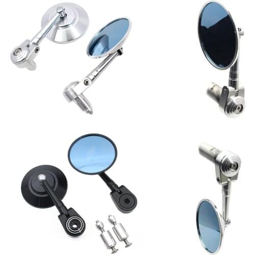 7/8" 22mm Aluminium Round Universal Motorcycle Rear View Mirror Handlebar End Plug Mirrors