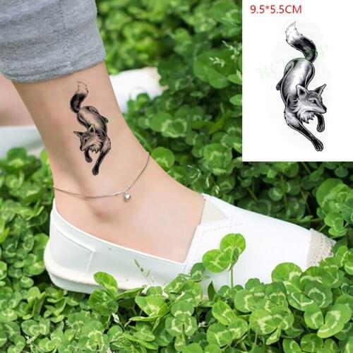 Waterproof Temporary Tattoo Sticker Fox Wild Wolf Animal Body Art Flash Tattoo Fake Tattoo for Women Men