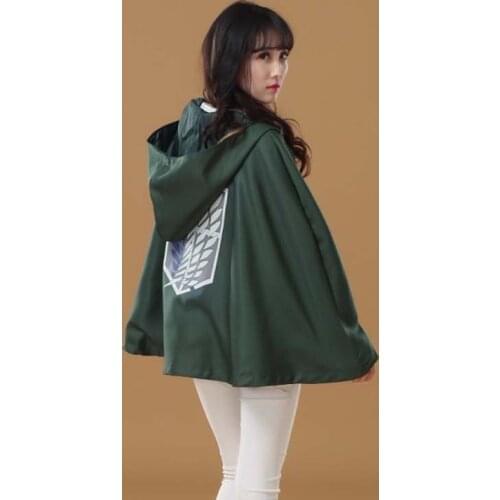 Japanese Hoodie Attack on Titan Cloak Shingeki no Kyojin Scouting Legion Cosplay Costume anime cosplay green Cape mens clothes