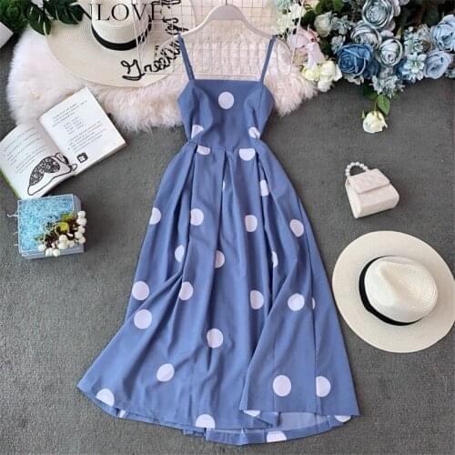 Dress Women 2020 Summer Korean Vestidos A-line Korean Fashion New Knee-length Female Dresses Backless Ropa Mujer