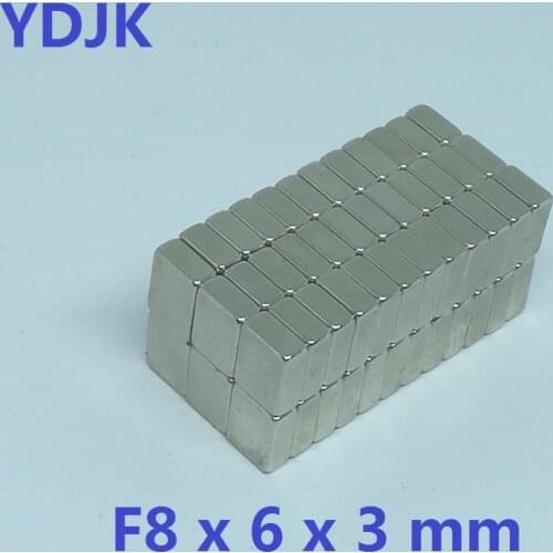 10 20 50 100pcs/lot N38 Rectangular magnet 8*6*3 Strong Neodymium Rare earth permanent magnet 8x6x3 NdFeB magnet 8 x 6 x 3