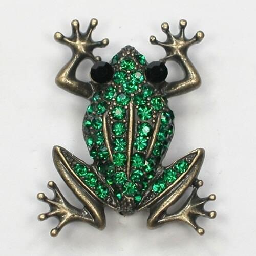 12pcs/lot Wholesale Fashion brooch Rhinestone Frog Pin brooches Accessories C101179
