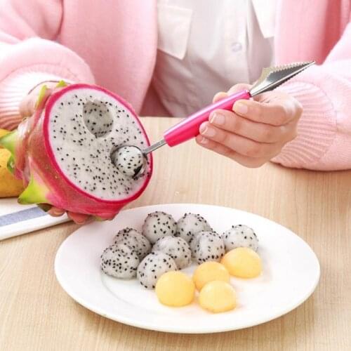 2 In1 Stainless Steel Double-end Melon Baller Scoop Fruit Spoon Ice Cream Sorbet Bakeware Cooking Vegetable Tool Kitchen Gadgets