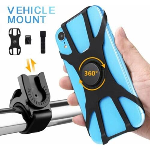 360 Degree Rotating Motorcycle Bicycle Handlebar Mount Phone Case Holder Bracket Fit for 4-6 inch SmartPhone Holders Stands