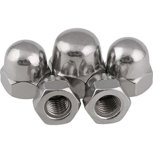 5pcs Dome Nuts 304 Stainless Steel M3 M4 M5 M6 M7 M8 M10 M12 DIN1587 Cap Cover Nuts