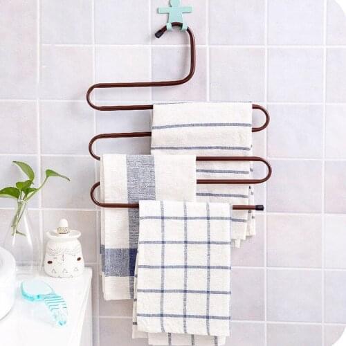 5 layers Stainless Steel Clothes Hangers S Shape Pants Storage Hangers Clothes Storage Rack Multilayer Storage Cloth Hanger