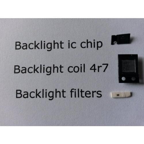 50sets/lot Fix parts backlight diode ic chip V3+backlight coil 4r7+backlight filters for ipad 2 3 4 mini