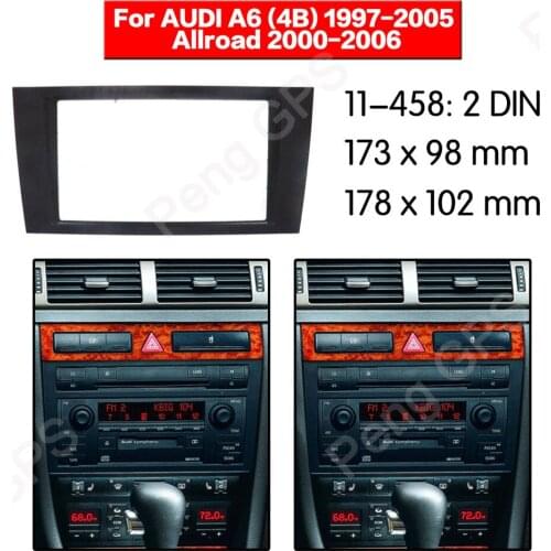 2 DIN Car Radio stereo Fitting installation adapter fascia For AUDI A6 (4B) 1997-2005 Allroad 2000-2006 frame Audio