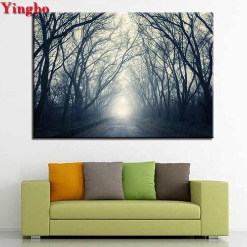 DIY 3D Diamond Embroidery Beauty forest landscape Full Square round Drill diamond mosaic Picture Of Rhinestones Cross Stitch Kit