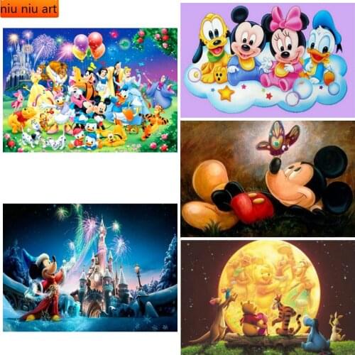 Full Square/Round Drill DIY Diamond Painting Disney Cartoon Happy New Year Embroidery Cross Stitch Mosaic Rhinestone Decor Gift