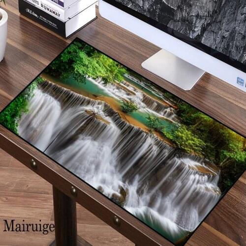 Large earth landscape waterfall mouse pad, suitable for games and office, waterproof and non-slip, fast sliding mouse mat