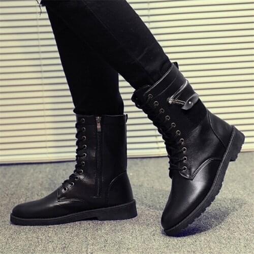 Martin boots mens high-top British style all-match tooling boots autumn and winter mens knight boots in the barrel