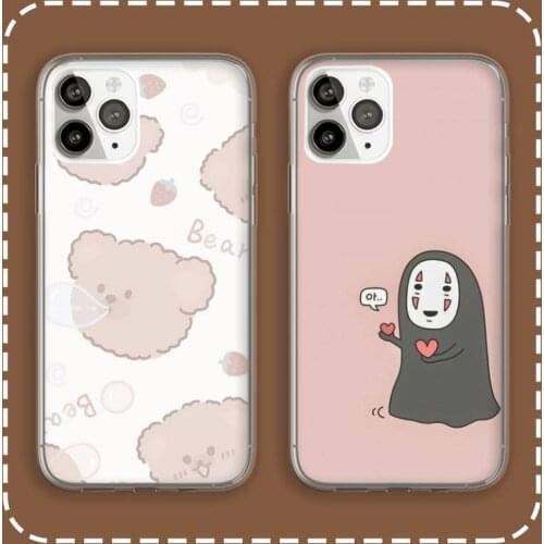 Girl cute series cartoon Phone Case Transparent for iPhone 6 7 8 11 12 s mini pro X XS XR MAX Plus cover funda shell