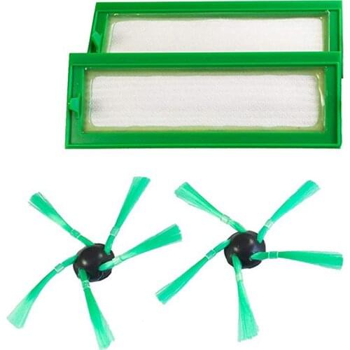 100% New 2 Pcs / Lot Robot Vacuum Cleaner Parts for Vorwerk Kobold VR200 VR200 Replacement HEPA Filter + 2 Side Brush