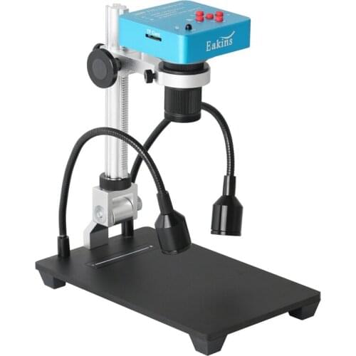 HD USB HDMI VGA Industry Electronic Video Microscope Camera 80X C Mount Lens Spotlight Microscope Stand