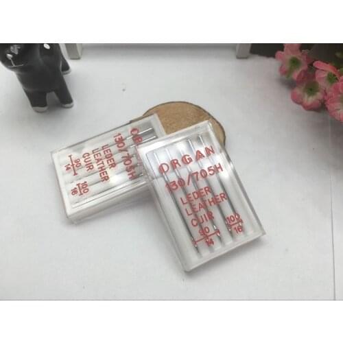 ORGAN SEWING MACHINE NEEDLES 130/705H DOMESTIC LEATHER MIX SIZE GOOD FOR LEATHER OF ALL KINDS (1pack=5pcs)