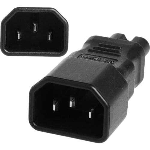 K5DB IEC 320 Kettle 3-Pin C14 Male To C7 Female Power Converter Adapter Plug-Socket